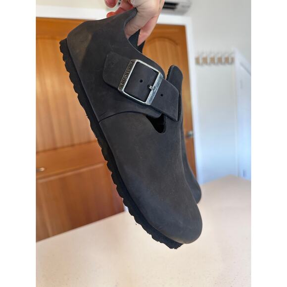 Birkenstock London Oiled Leather Clogs Black Unisex EU 41 (Wo's 10 M's 8) EUC! - Picture 4 of 10